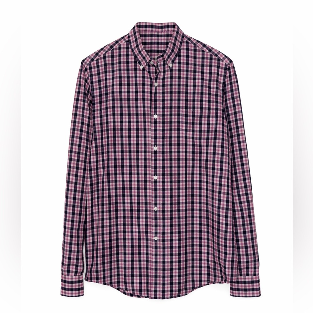 J. Crew Men’s Pink and Black Classic Stretch Button Down Shirt, sz XXL